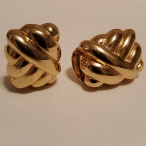 Christian Dior Gold Clip on Vintage Earrings
